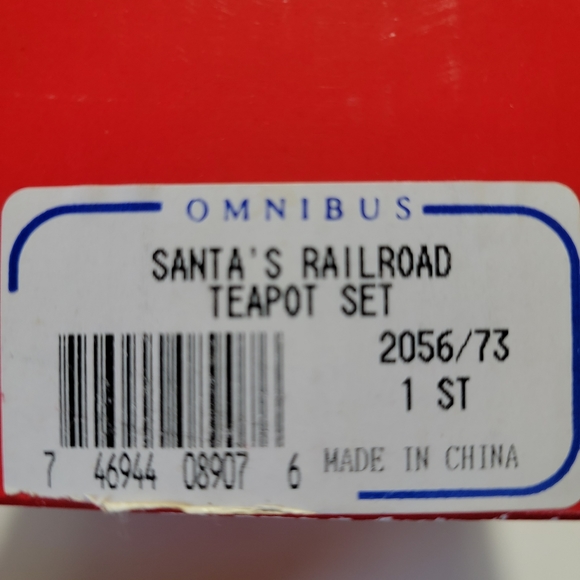 Fitz & Floyd Omnibus Santa's Railroad Teapot Set 5 Piece Boxed Christmas Decor - Picture 11 of 12
